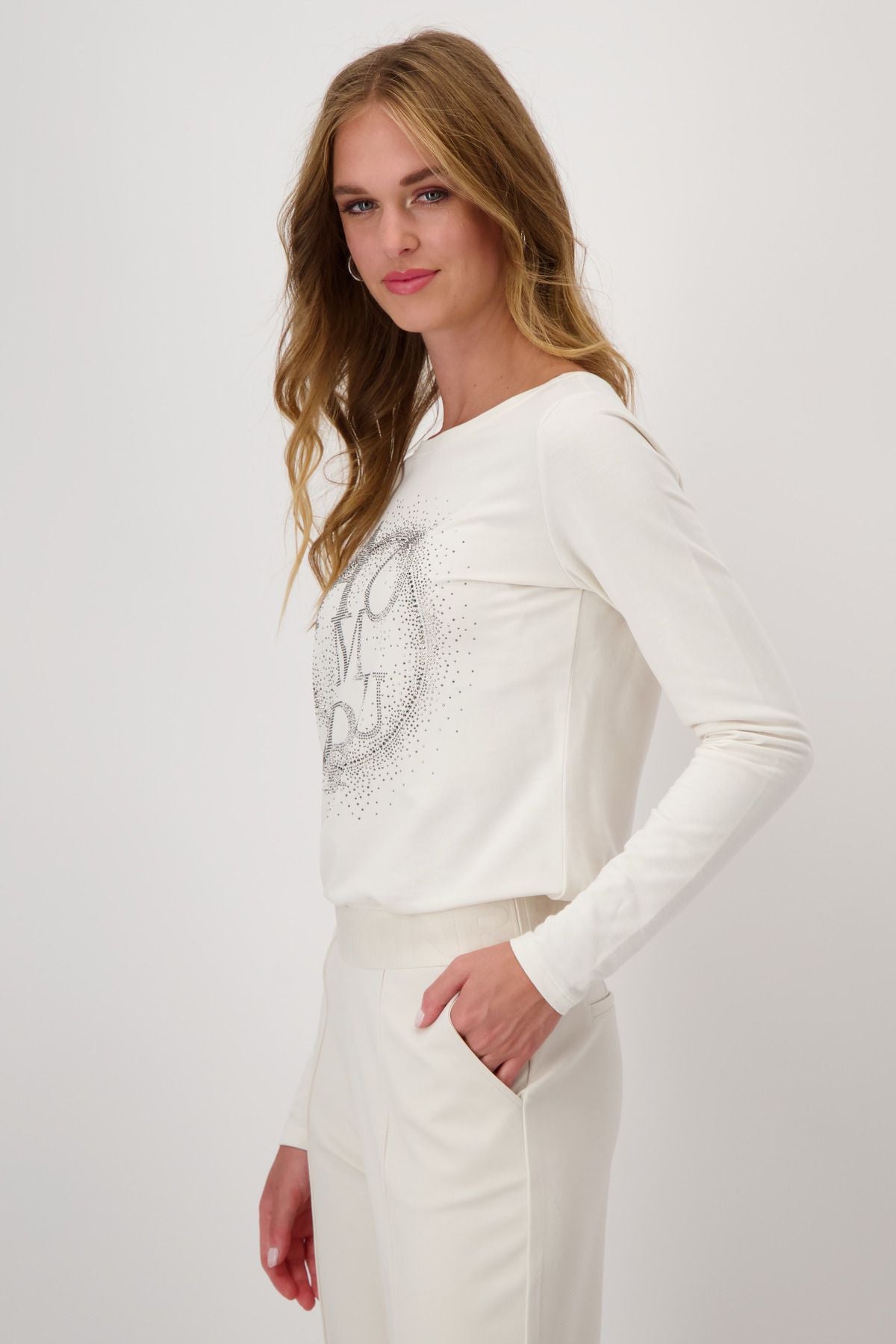 Monari Damen Langarmshirt beige