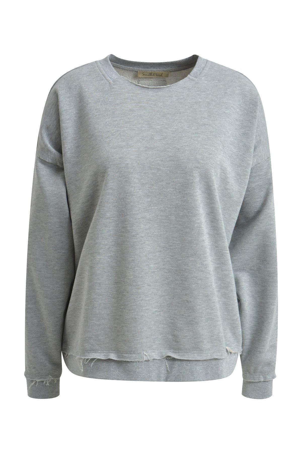 Smith&Soul Damen Metallic Sweatshirt grau