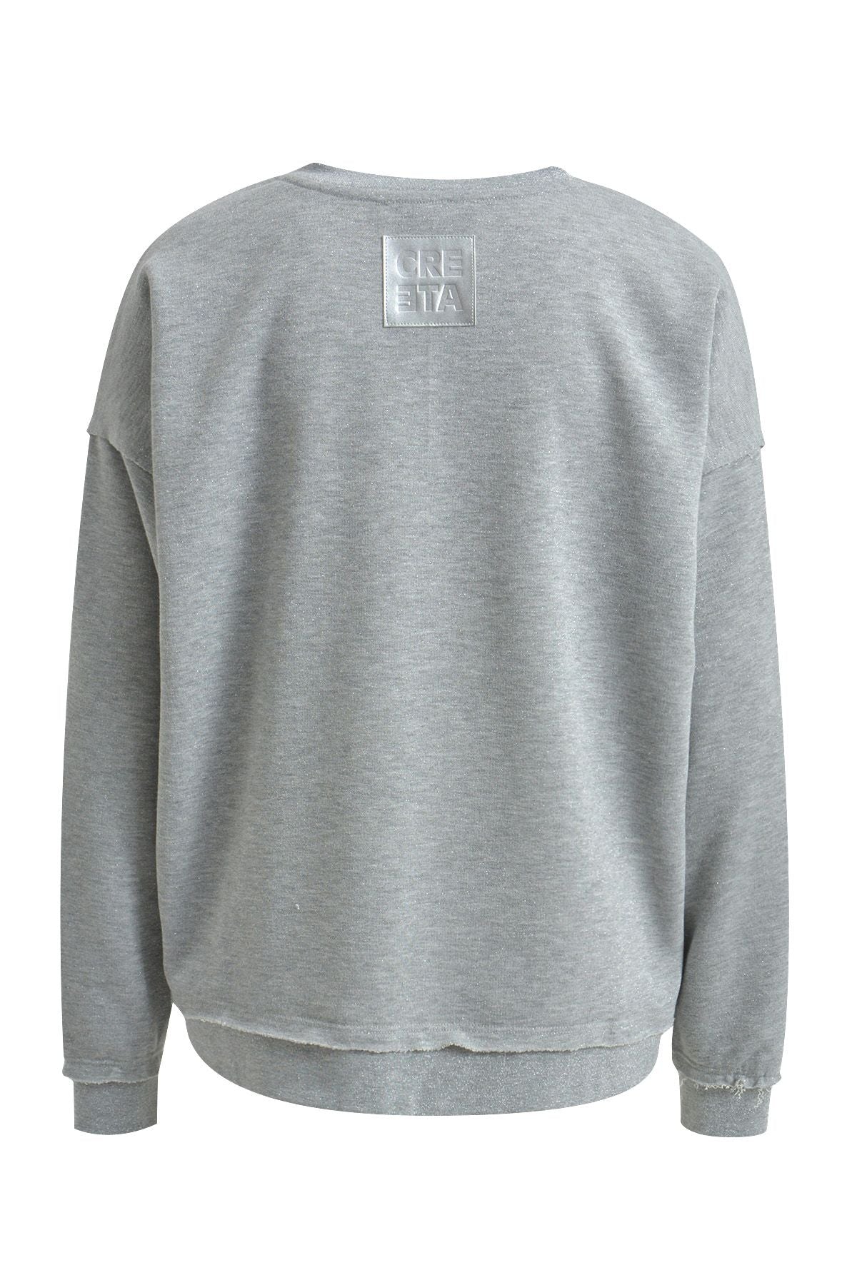 Smith&Soul Damen Metallic Sweatshirt grau