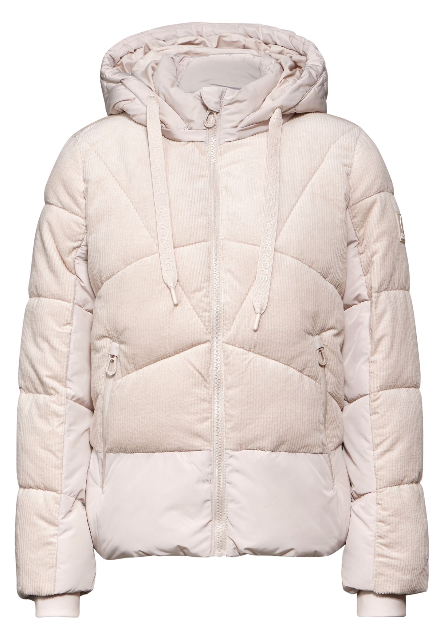 Cecil Damen Cord-Mix Puffer Jacke XXL weiß