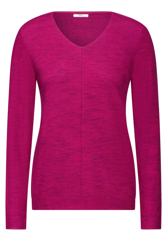 Cecil Damen Strukturmix-Pullover XXL rosa