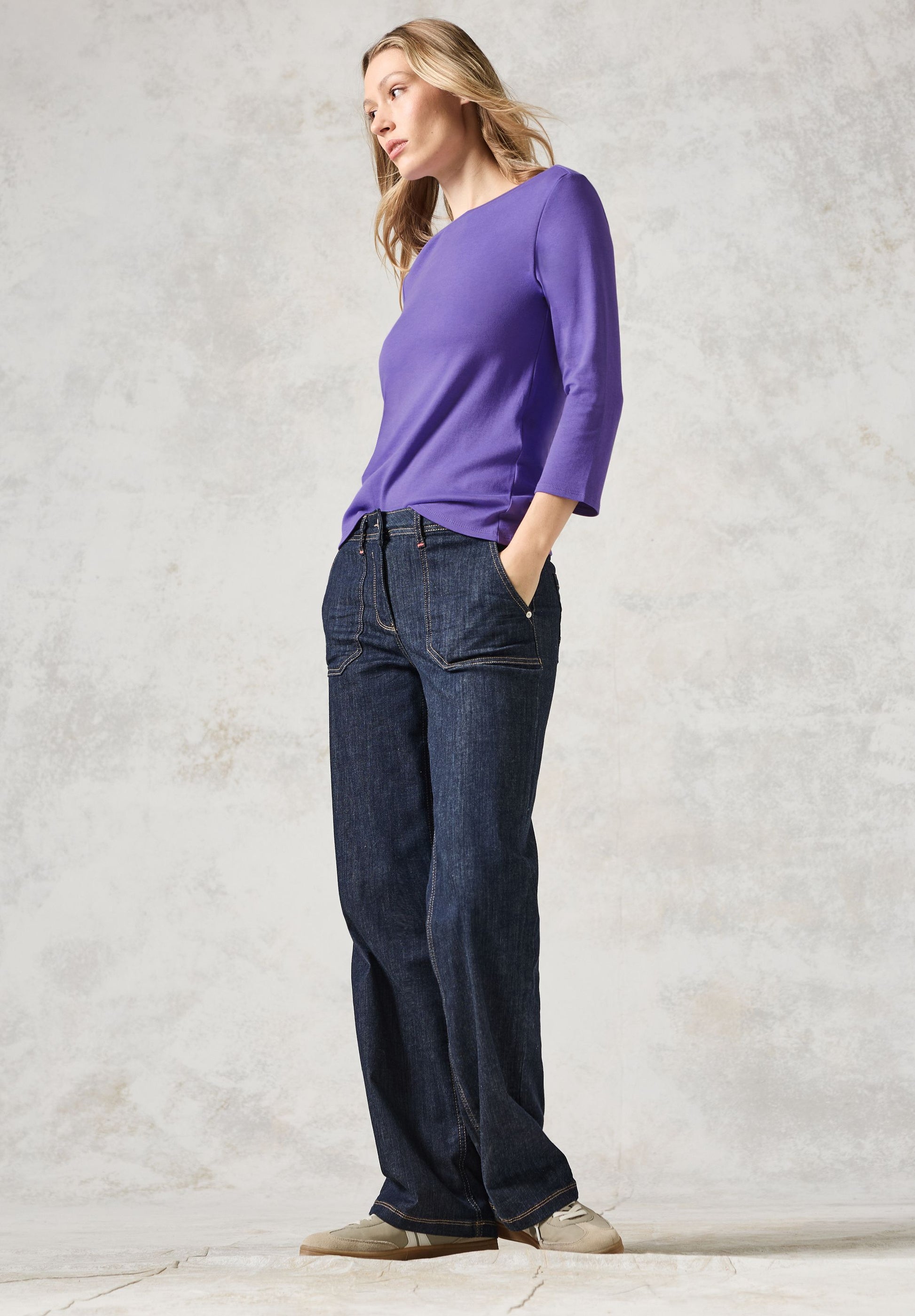 CECIL Basic Shirt in Unifarbe violett