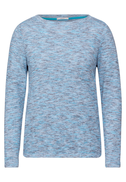 Cecil Damen Melange-Shirt XXL blau