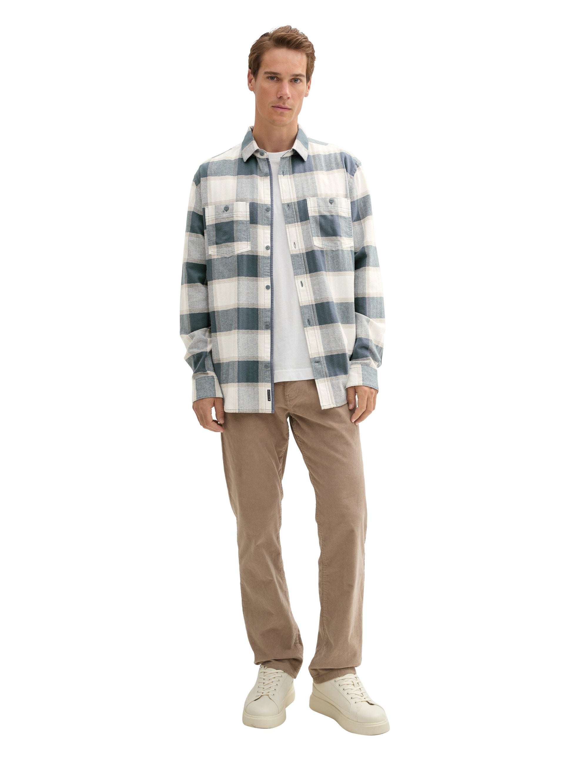 Tom Tailor Herren Comfort Hemd weiß