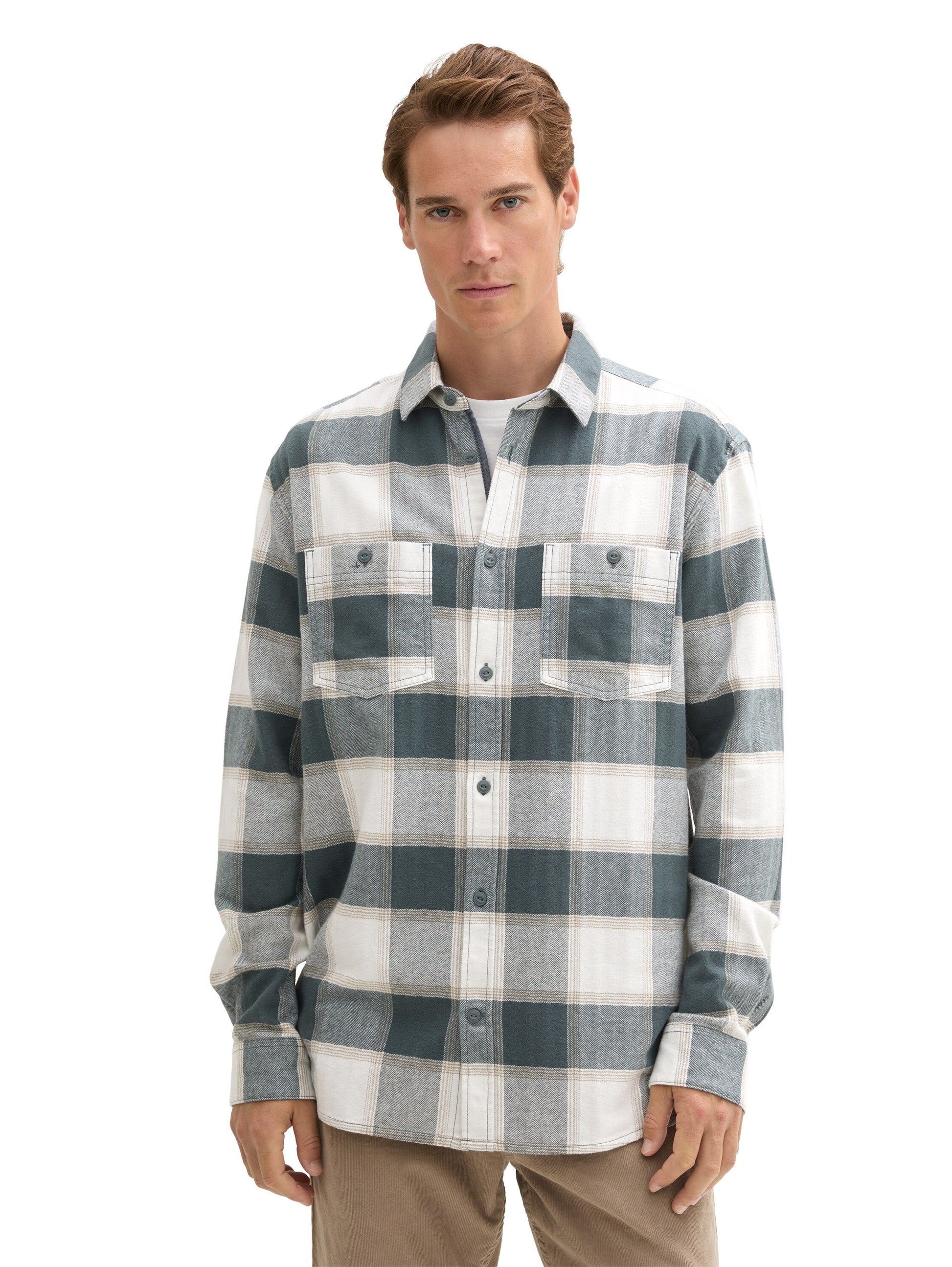 Tom Tailor Herren Comfort Hemd weiß