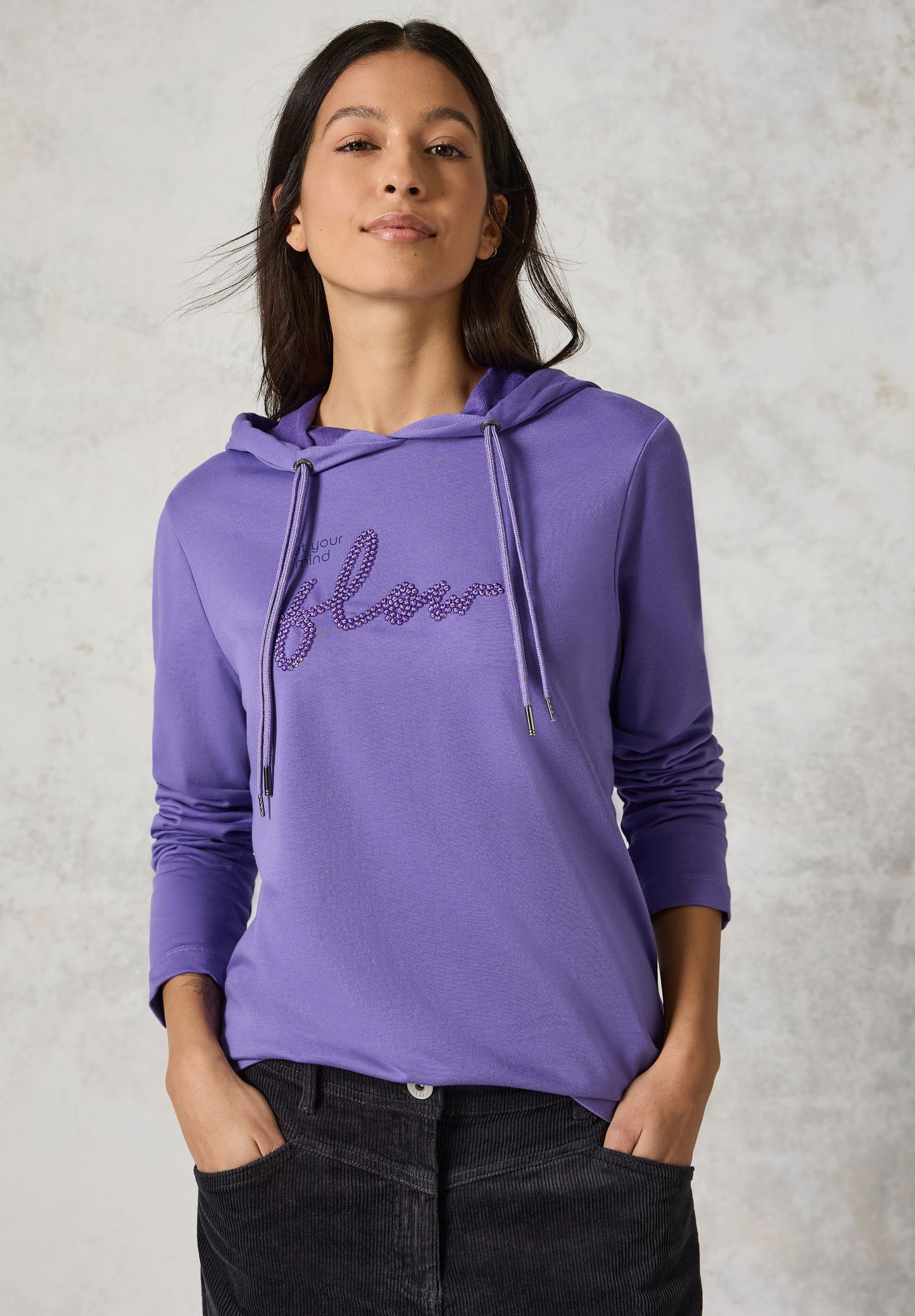 Cecil Damen Hoodie-Shirt violett