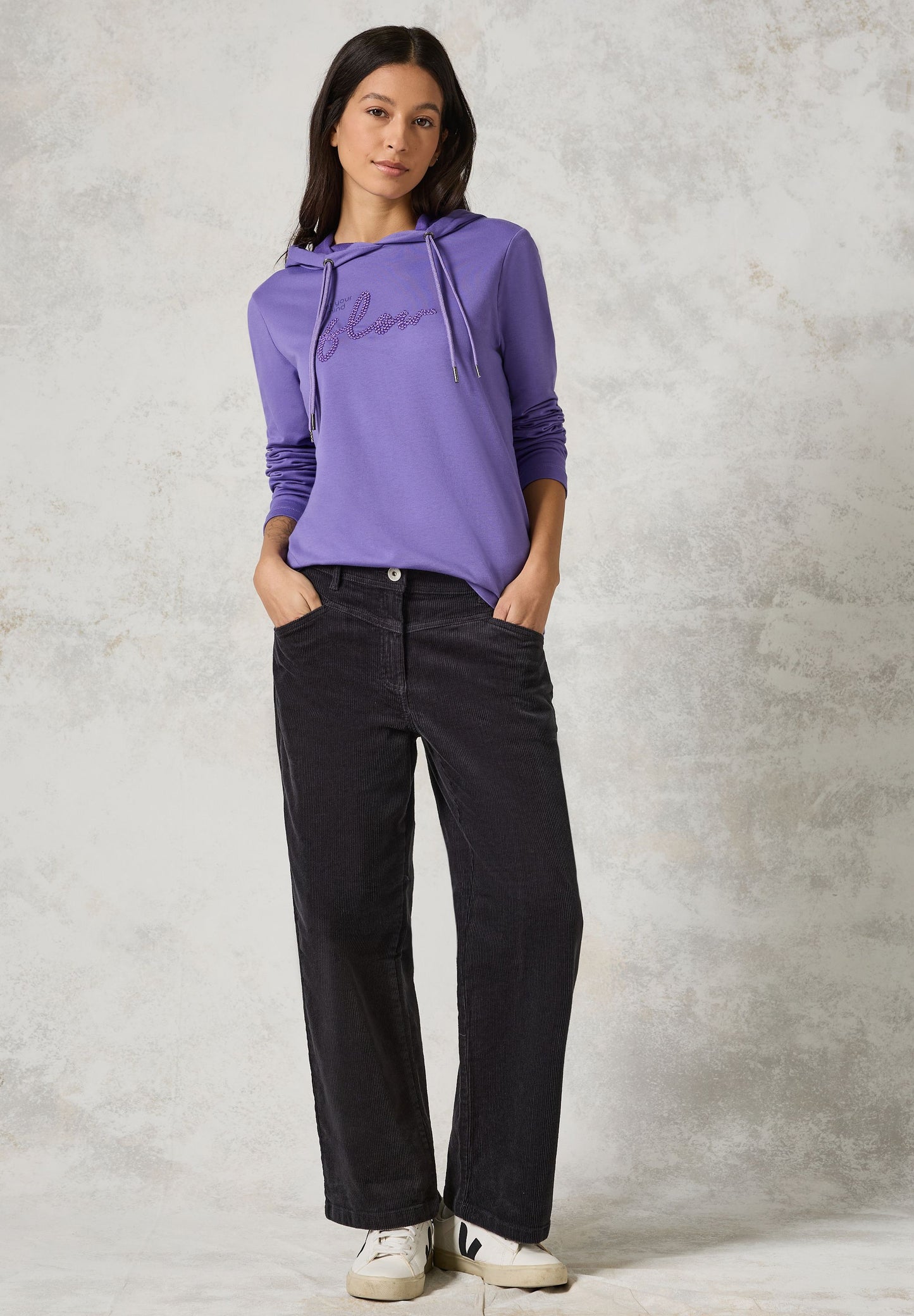 Cecil Damen Hoodie-Shirt violett