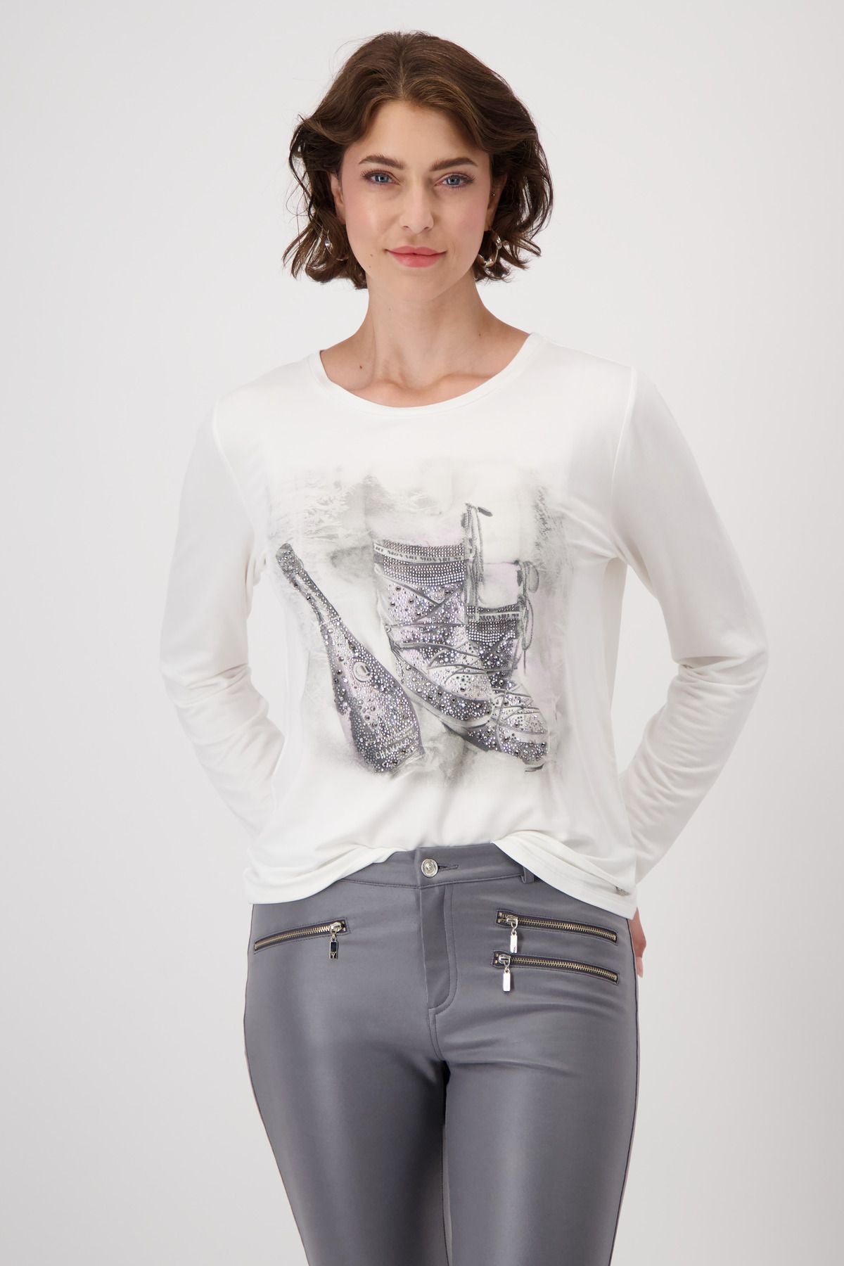 Monari Damen Longsleeve weiß