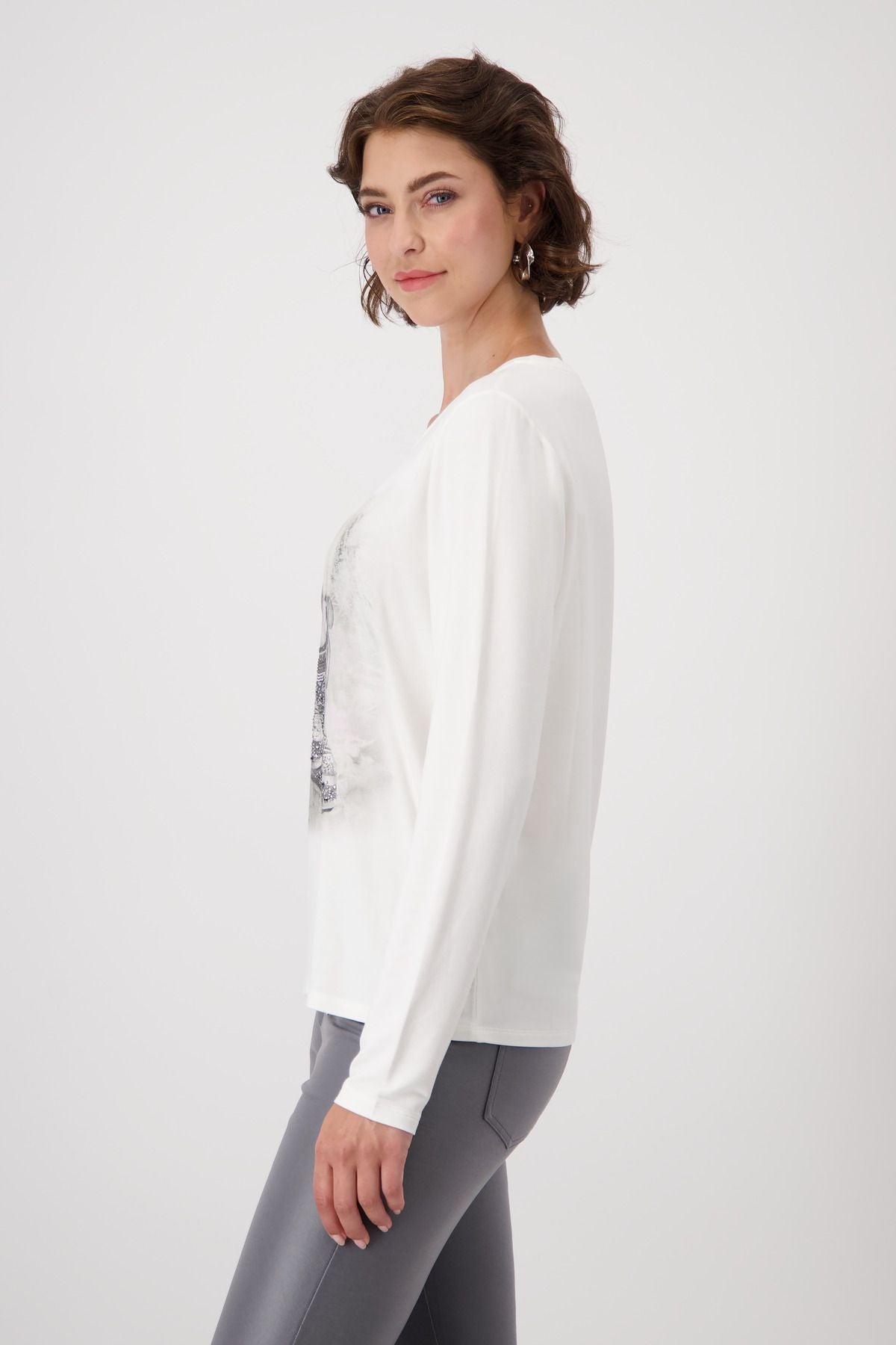 Monari Damen Longsleeve weiß