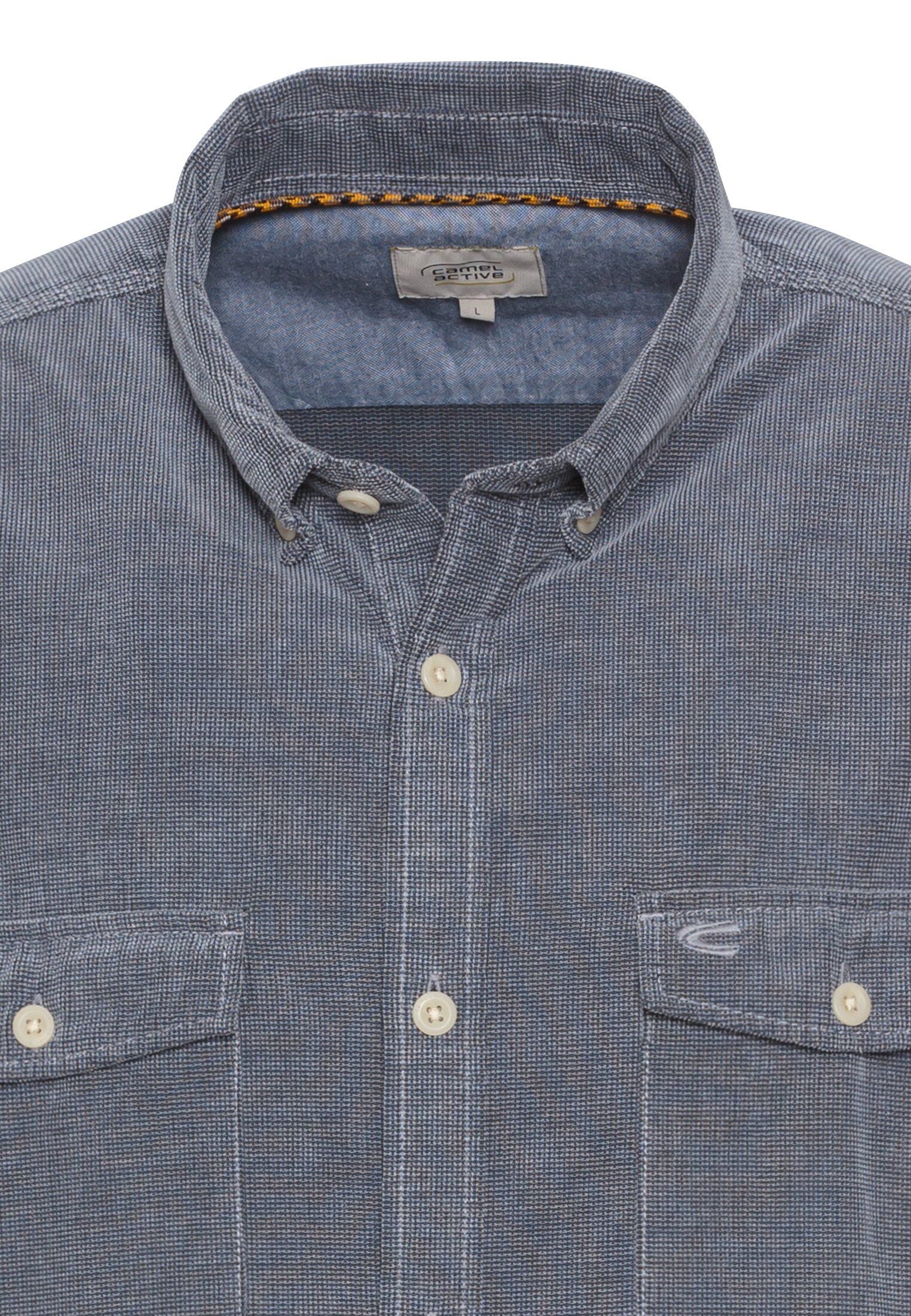 Camel Active Herren Langarm Hemd blau