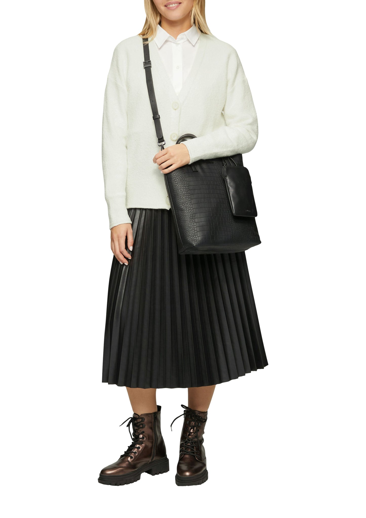 s. Oliver Damen Strickjacke weiß