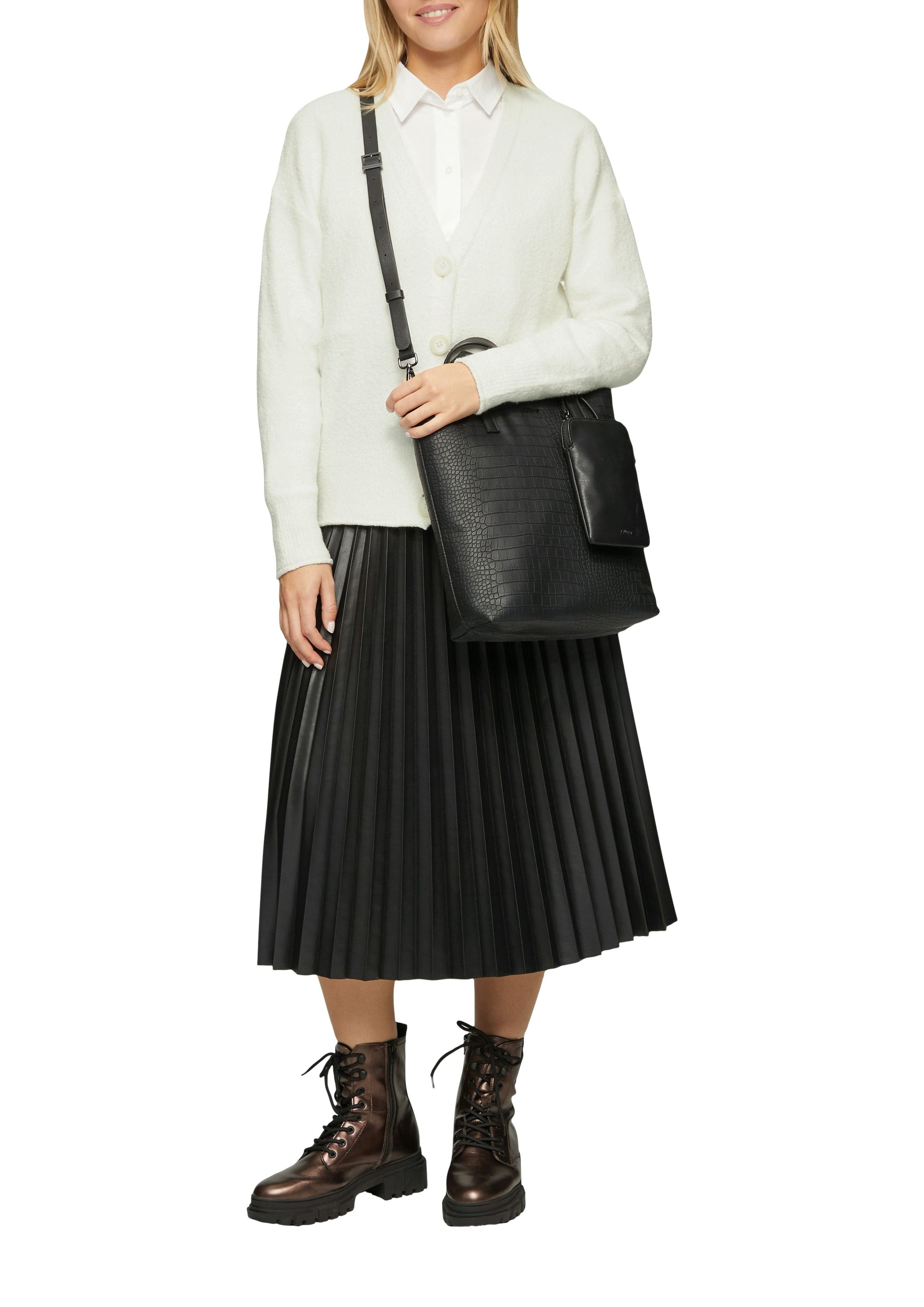 s. Oliver Damen Strickjacke weiß