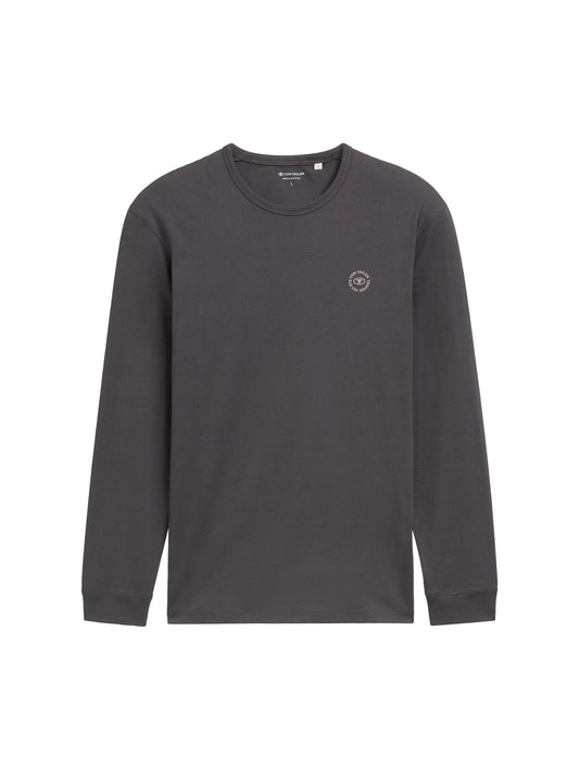 Tom Tailor Herren Longsleeve mit Logo-Print