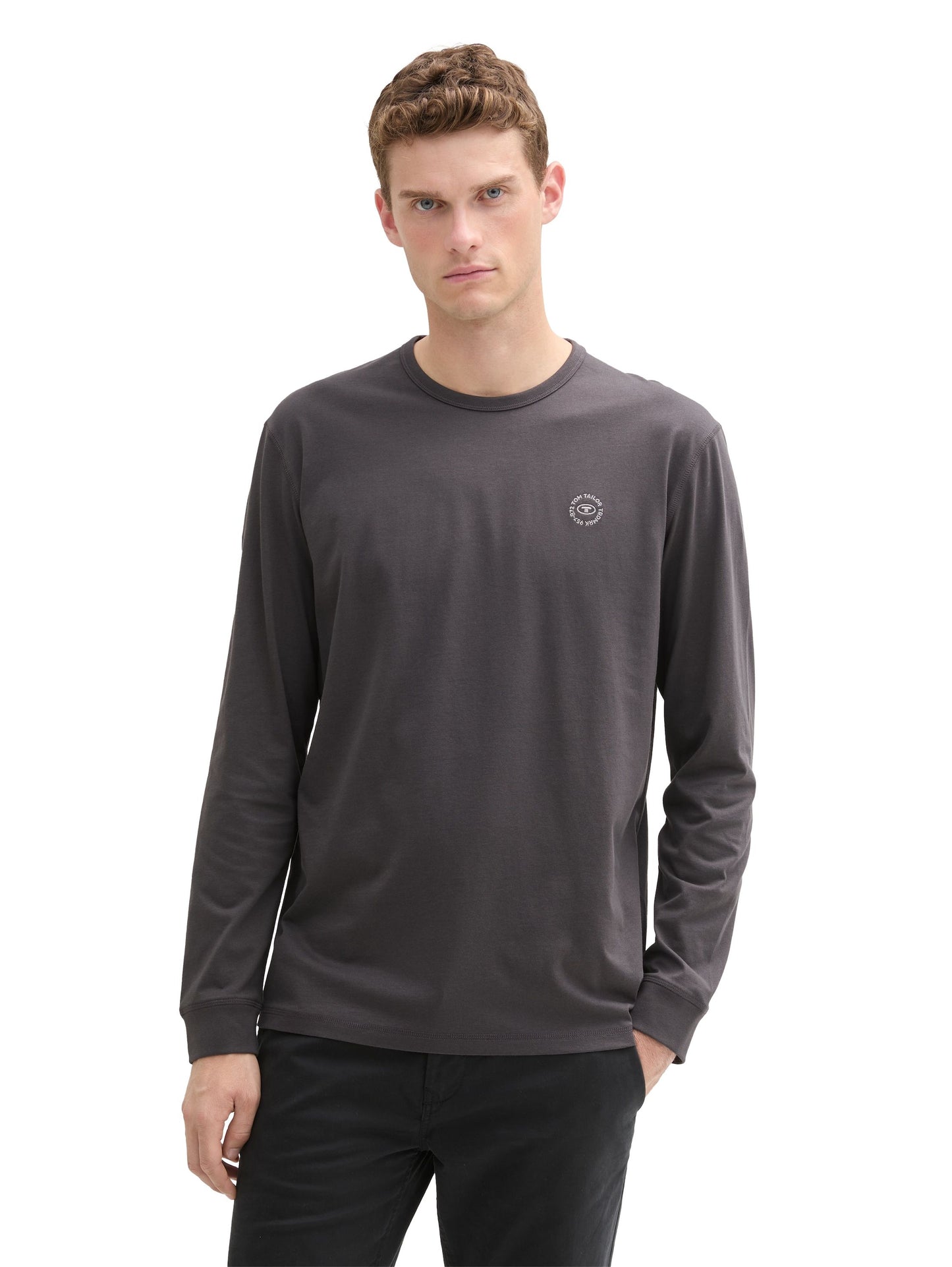 Tom Tailor Herren Longsleeve mit Logo-Print