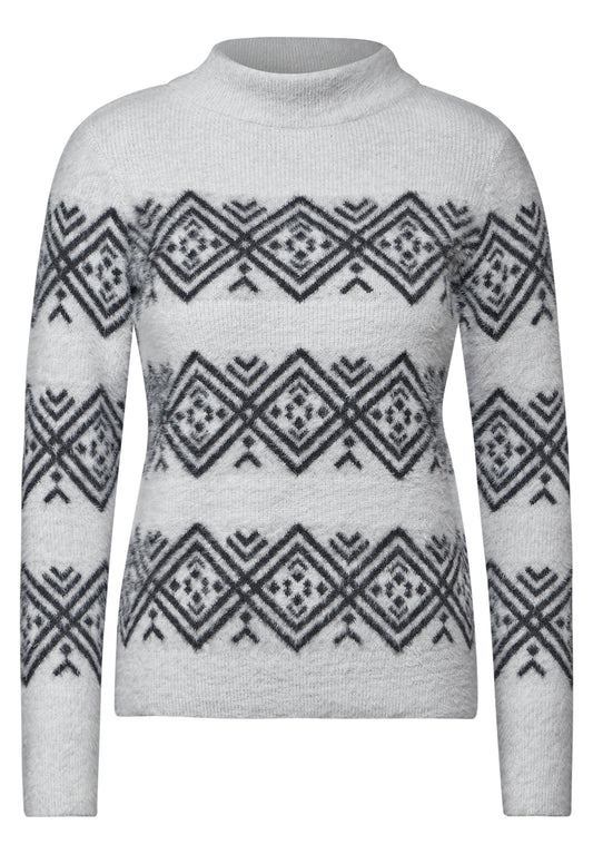 Cecil Damen Federgarn-Pullover XXL grau