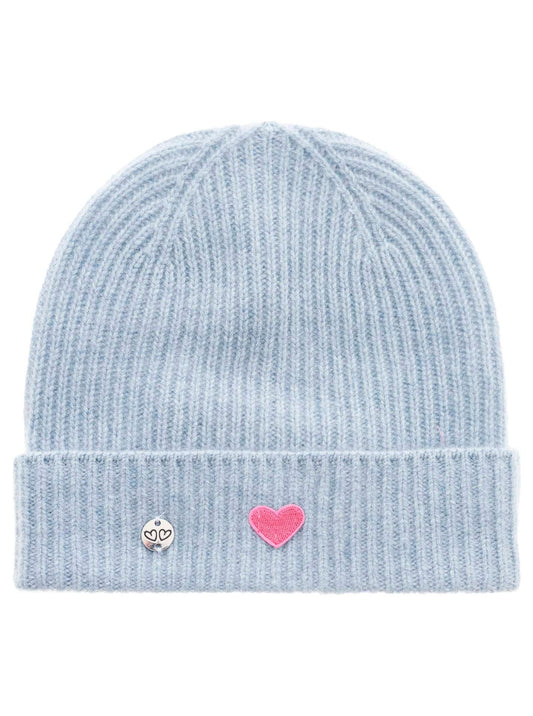 Zwillingsherz Damen Mütze Beanie Herzpatch