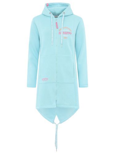 Zwillingsherz Damen Hoodiejacke Be Happy blau