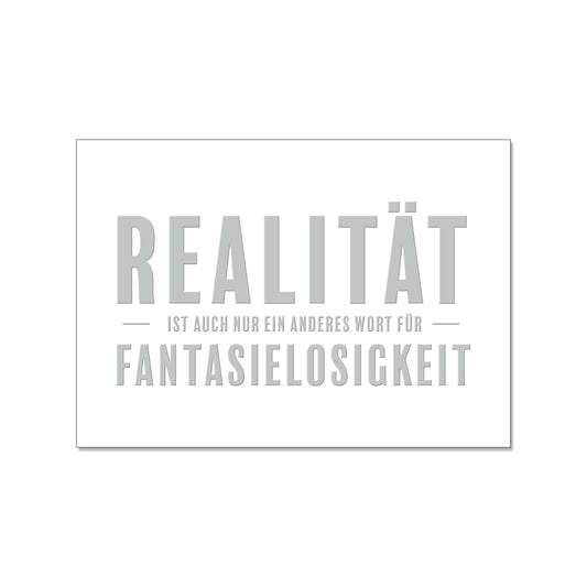 Postkarte quer, Realität weiß