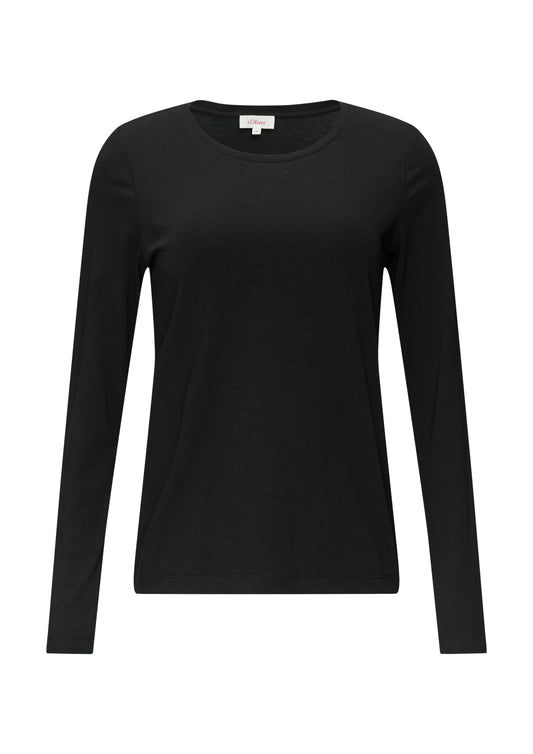 s. Oliver Damen Longsleeve schwarz