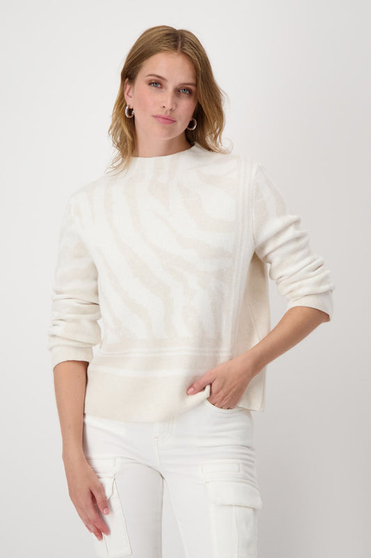 Monari Damen Pullover weiß