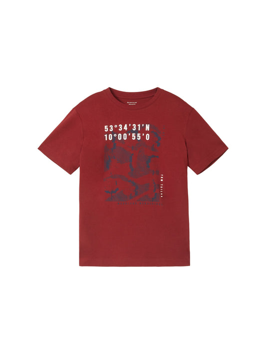 Tom Tailor Herren T-Shirt mit Print XXXL rot