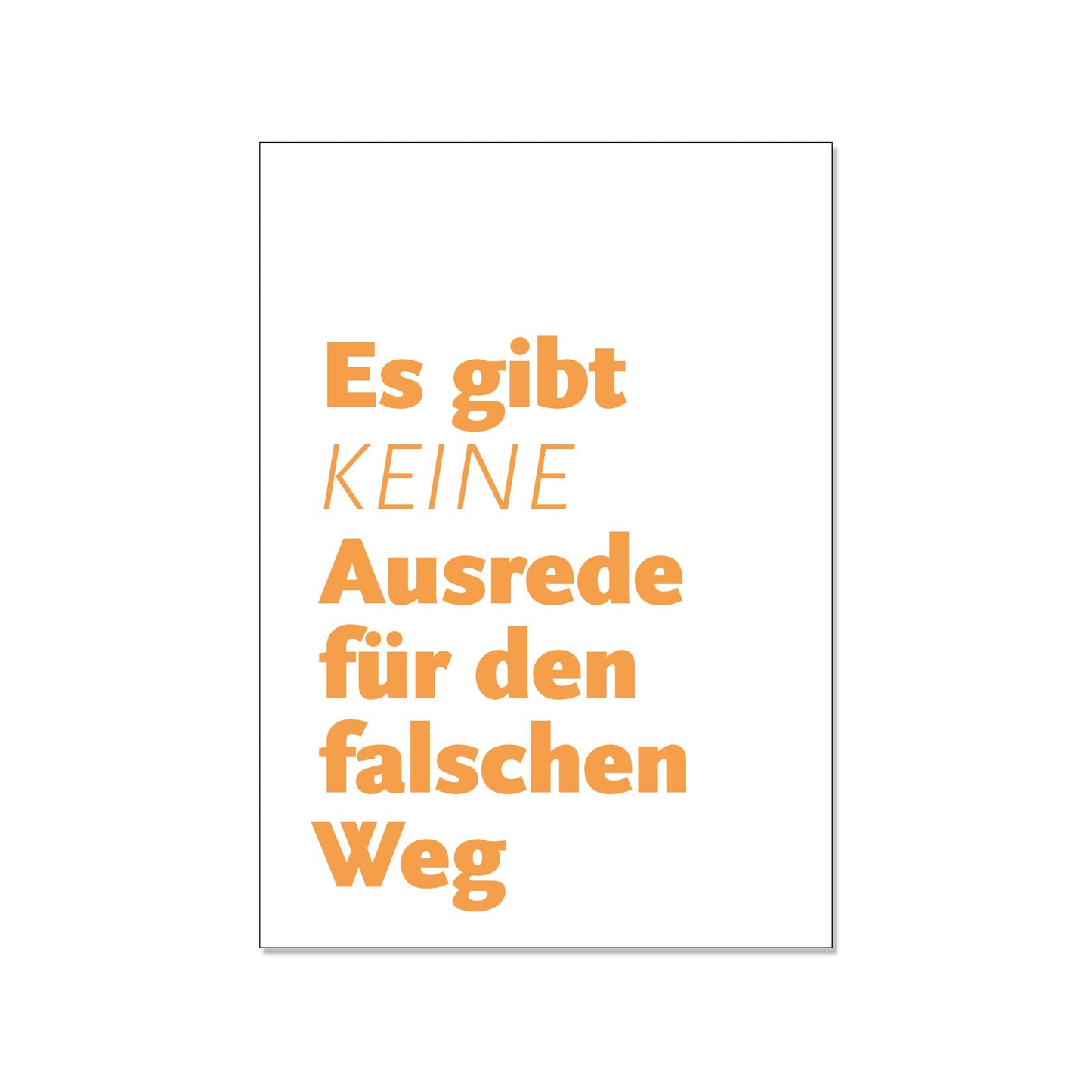 17;30 Postkarte hoch, es gibt keine Ausrede für den falschen Weg