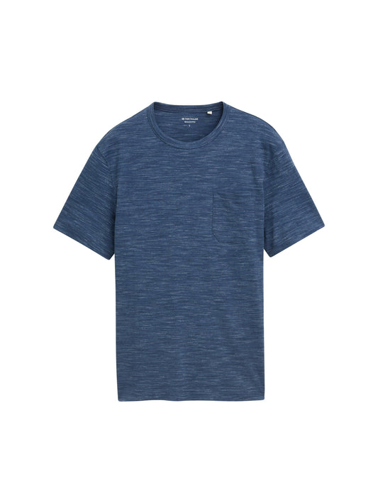 Tom Tailor Herren T-Shirt mit Brusttasche blau