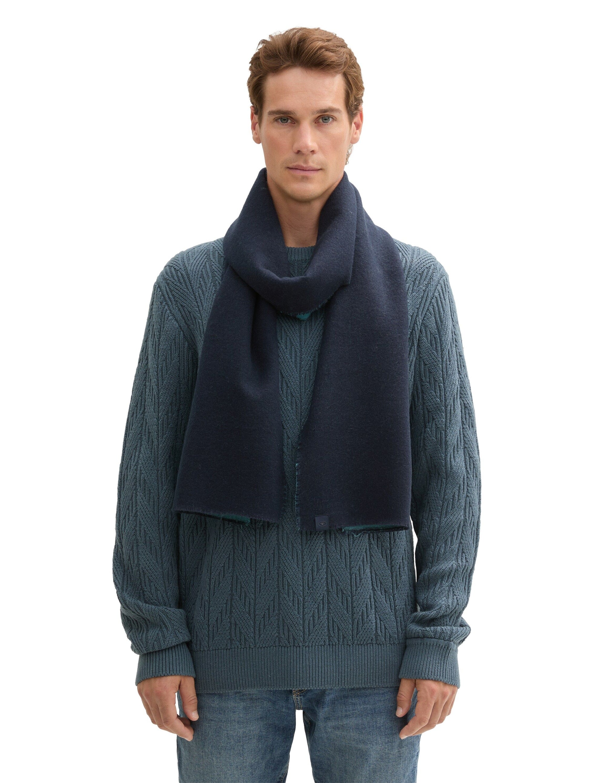 Tom Tailor Herren Basic Schal blau