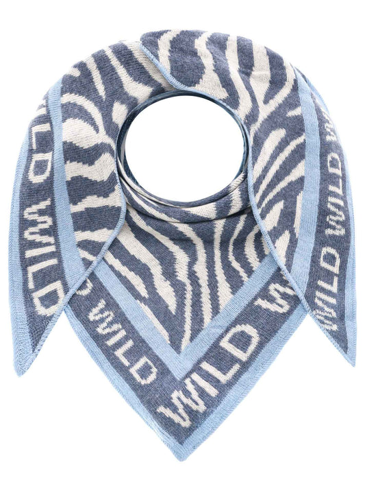 Zwillingsherz Damen Schal Zebra Wild blau