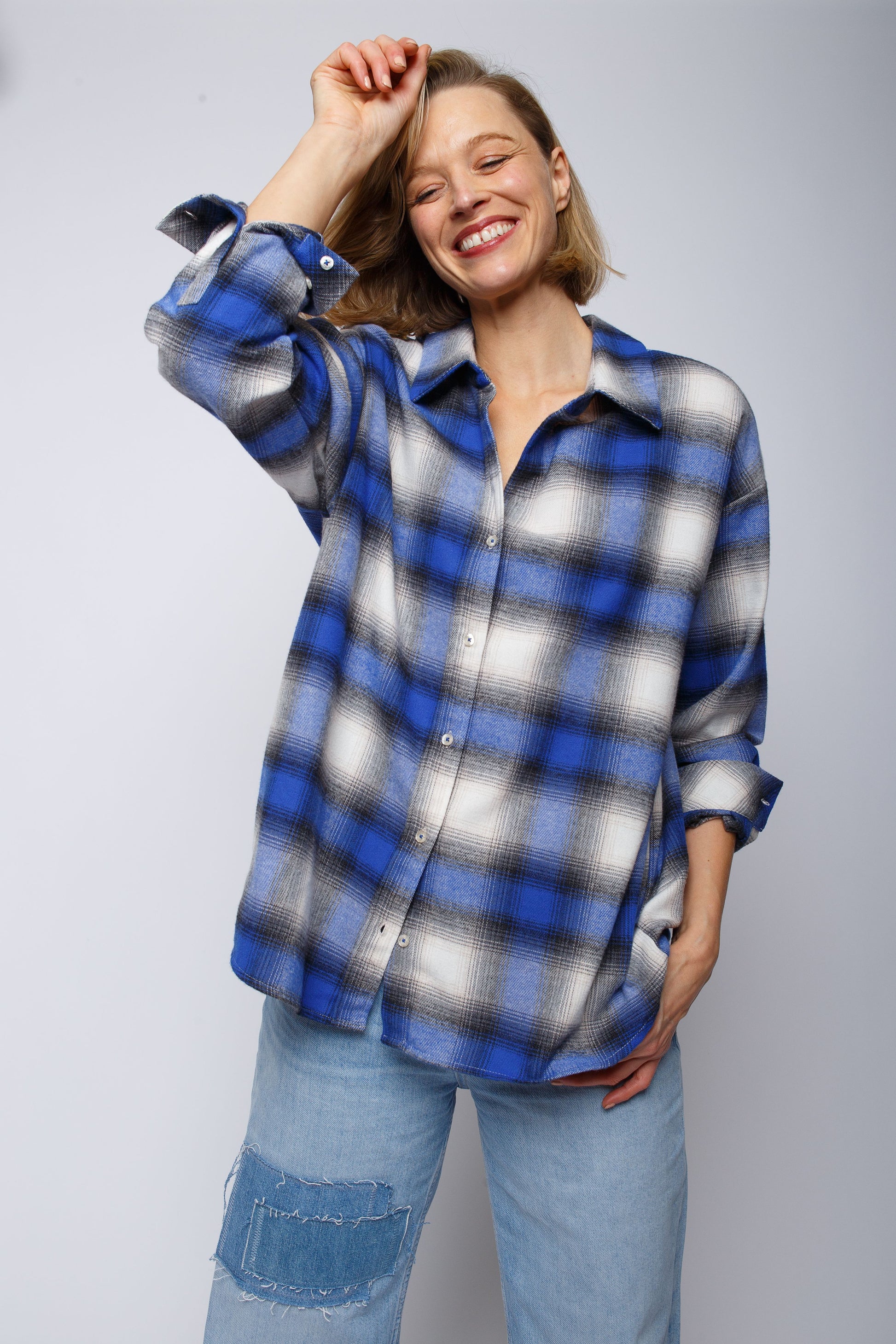 Emily van den Bergh Damenbluse blau