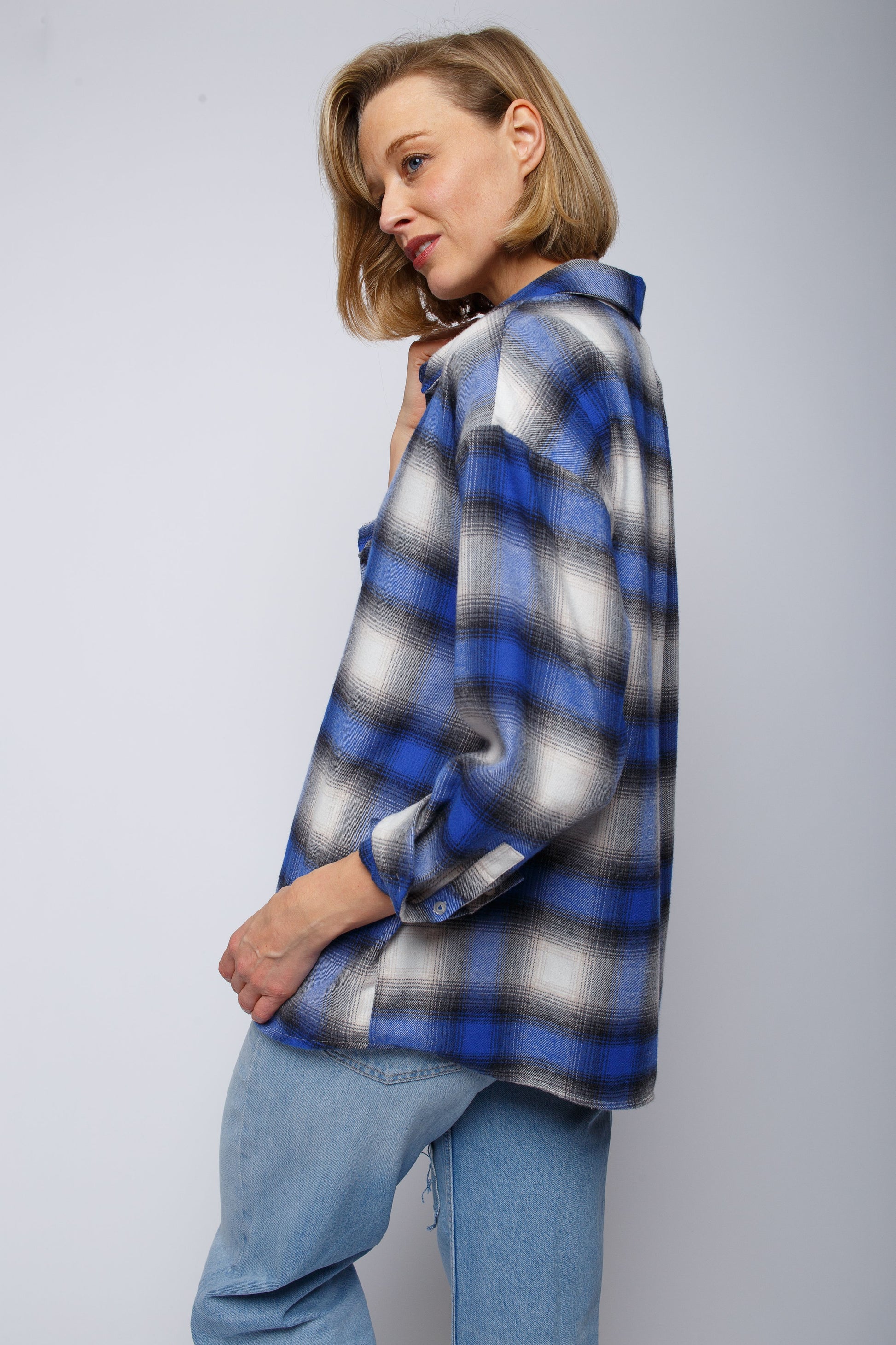 Emily van den Bergh Damenbluse blau