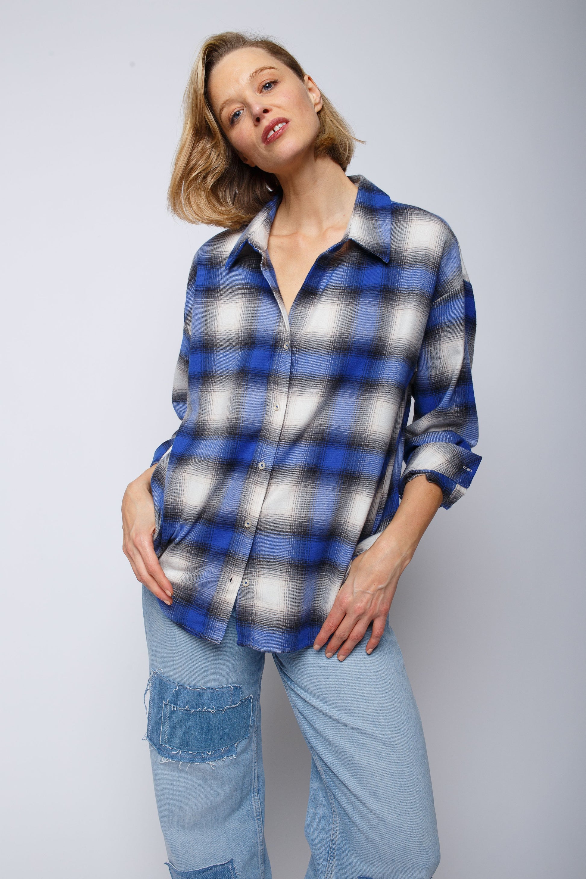 Emily van den Bergh Damenbluse blau
