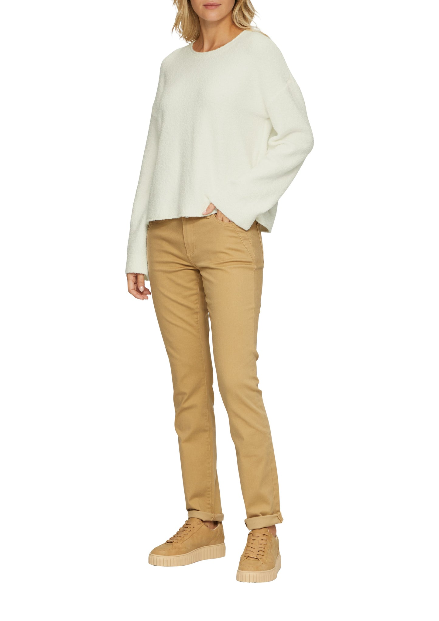 s. Oliver Damen Strickpullover weiß