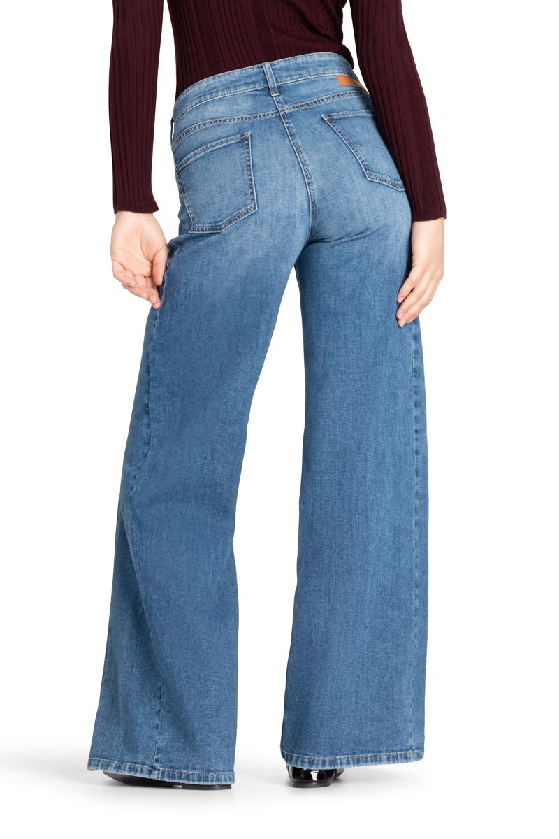 Cambio Damen Jeans Palazzo patch