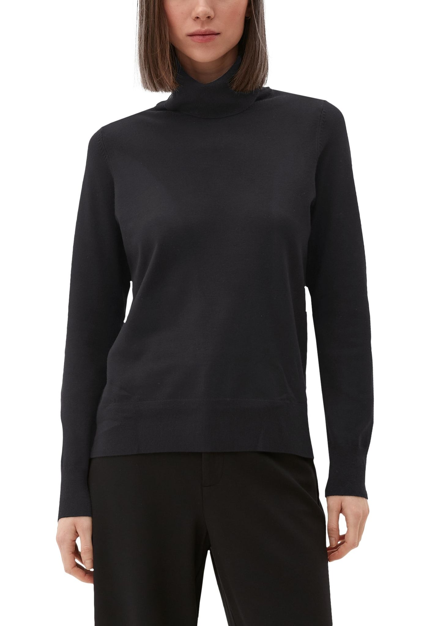 s. Oliver Damen Rollkragenpullover schwarz