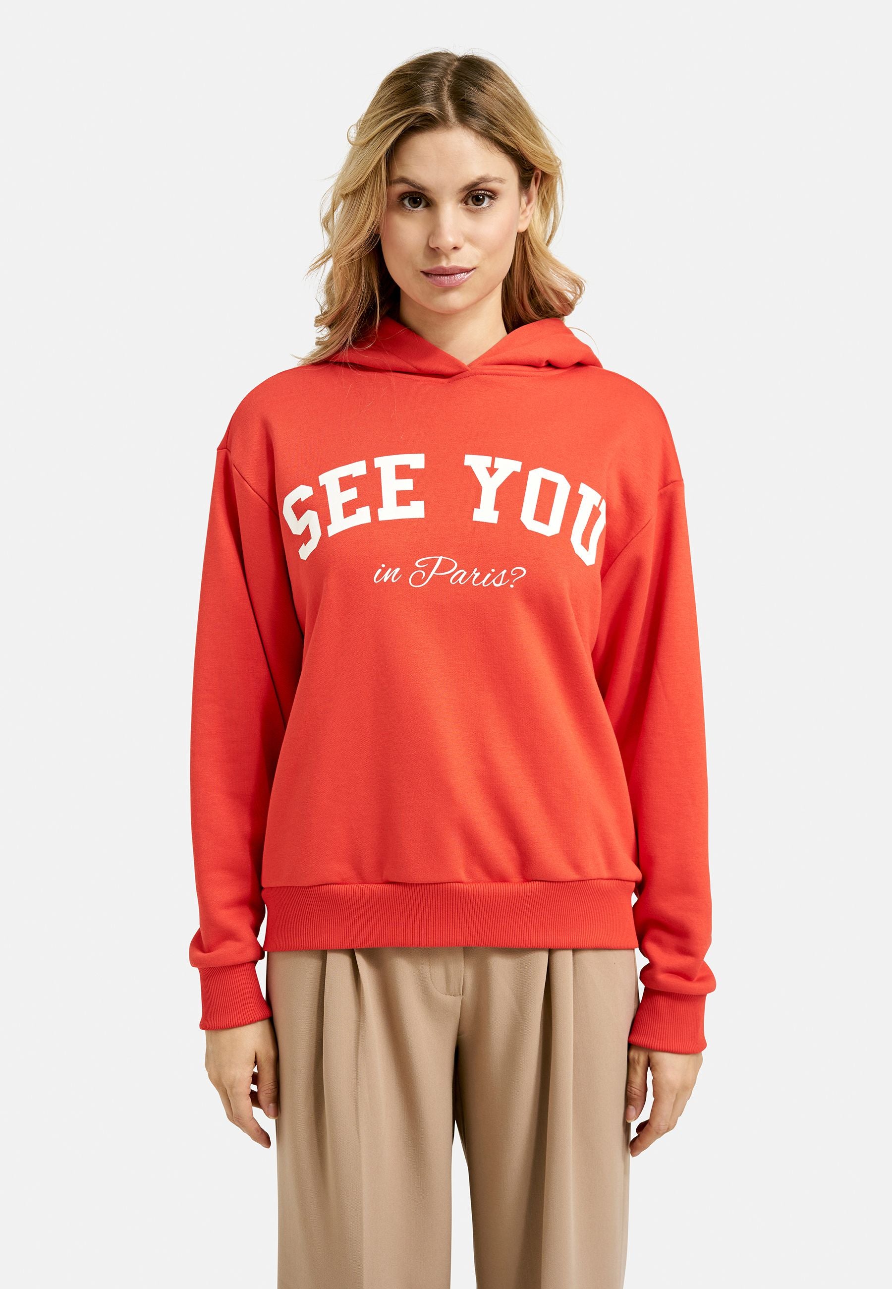 Smith & Soul Damen Hoodie „See you in Paris?“ rot