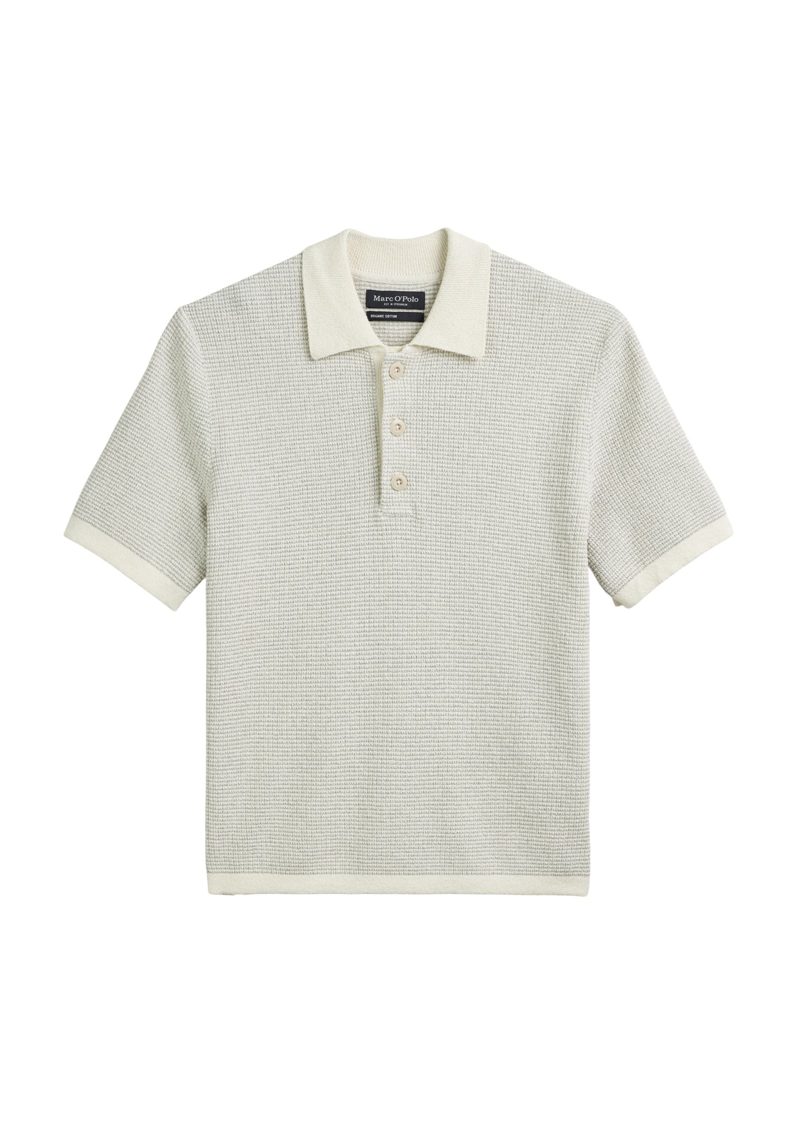 Marc O'Polo Herren Poloshirt Strick regular weiß