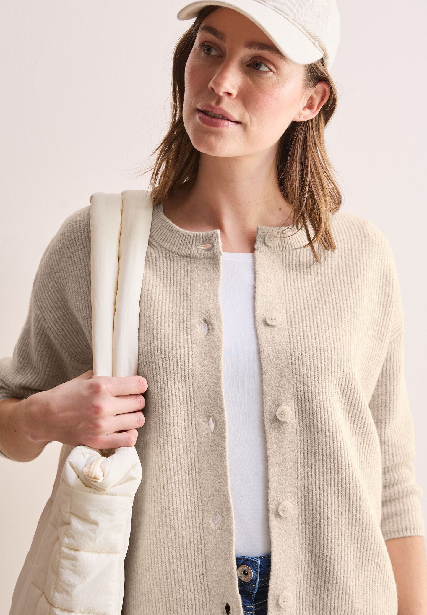 Cecil Damen kurzer Cardigan beige