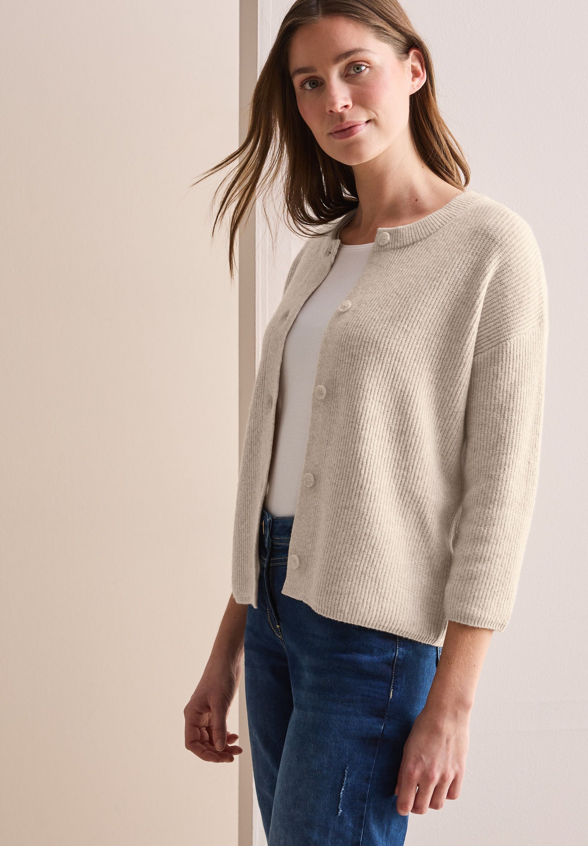 Cecil Damen kurzer Cardigan beige