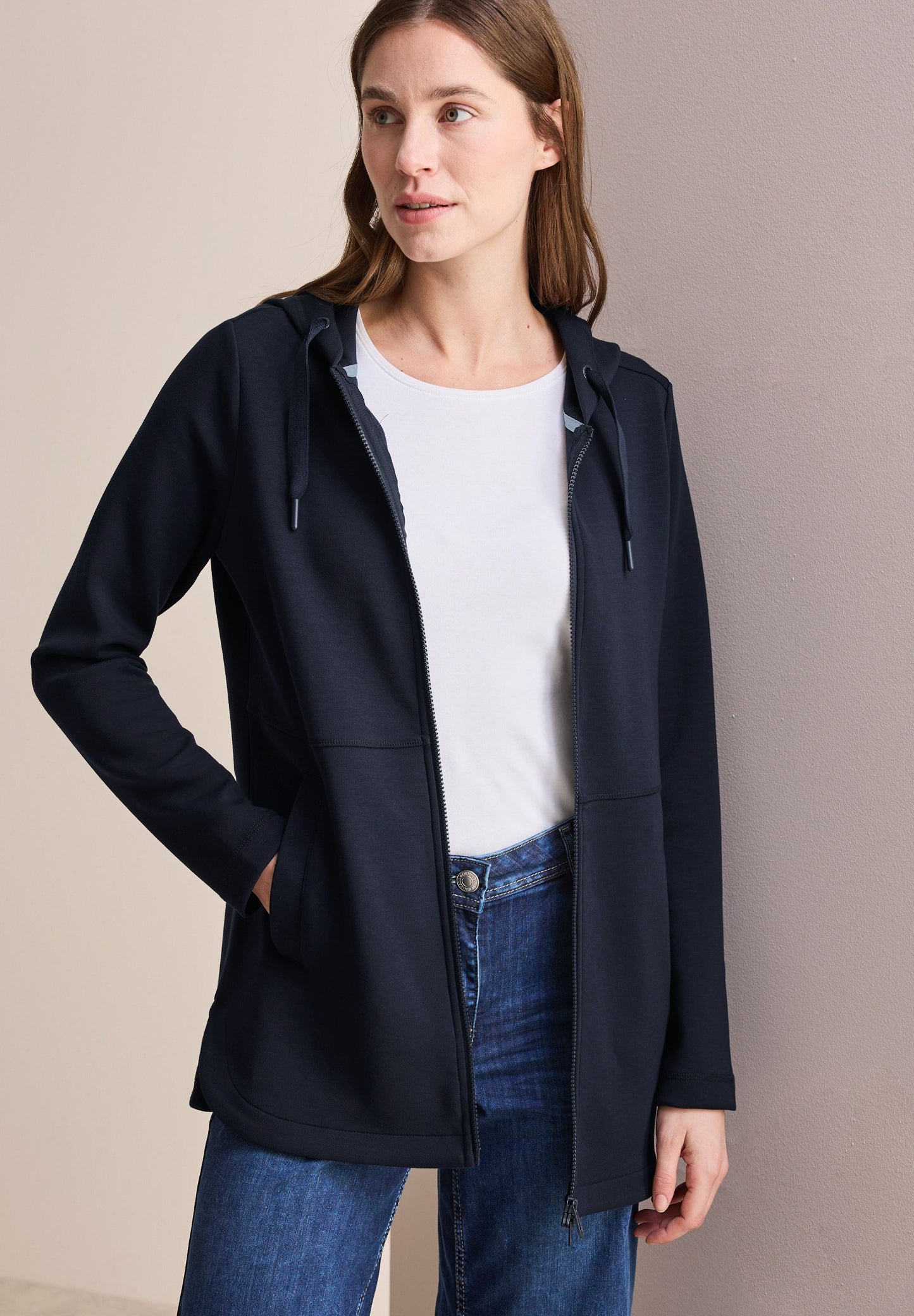 Cecil Damen Oversize Jacke blau