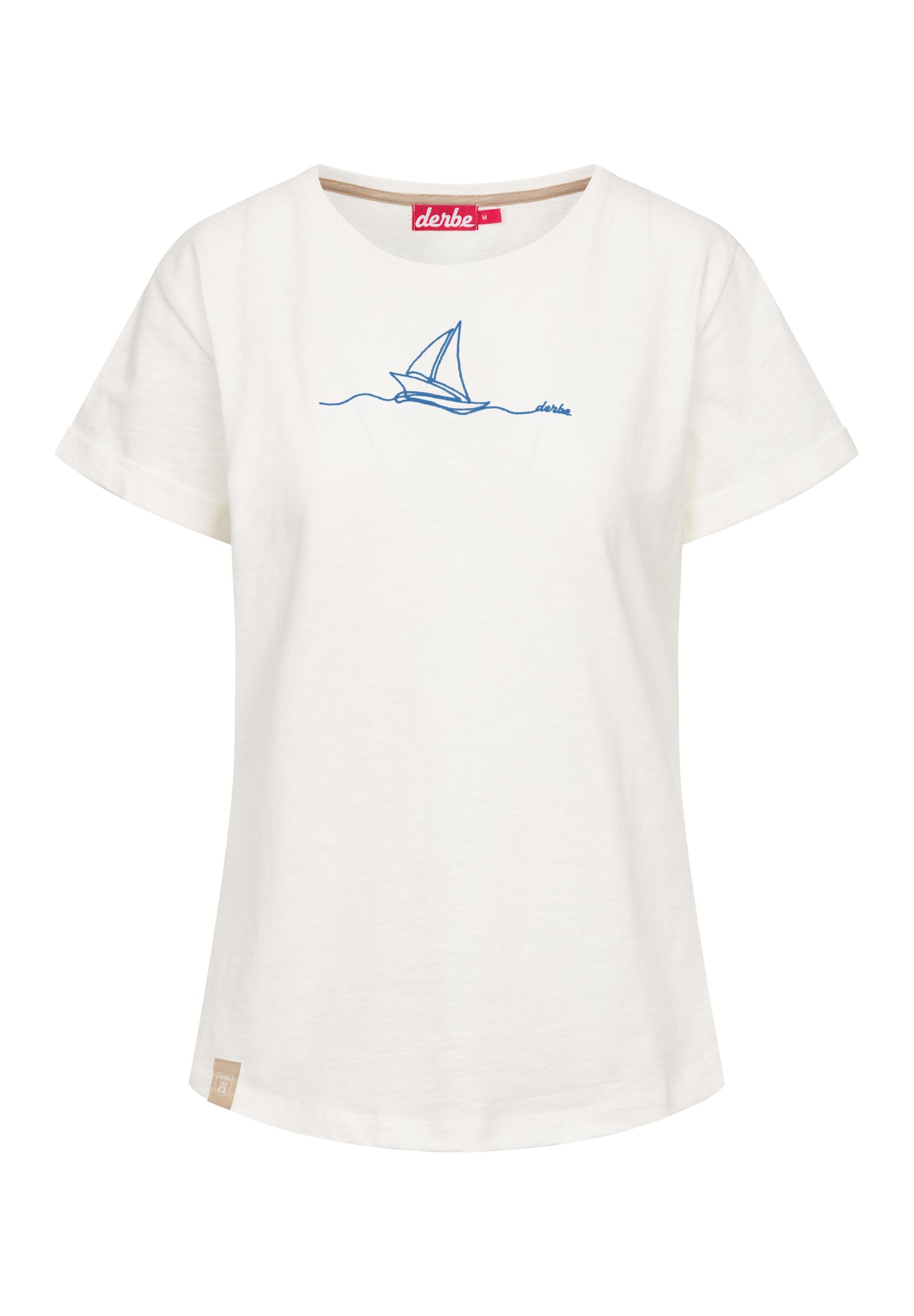 derbe Damen Shirt Segelboot weiß