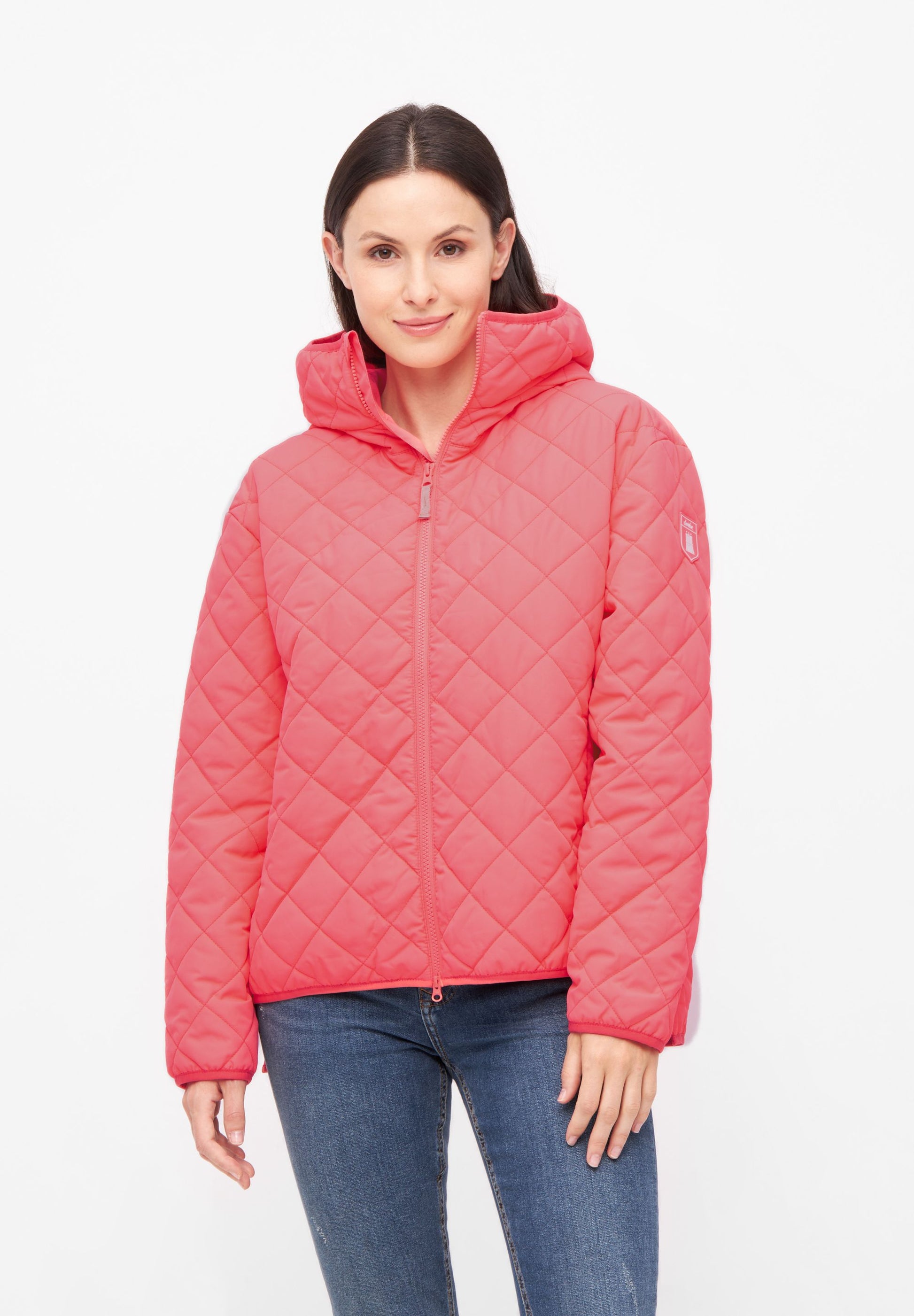 derbe Damen Jacke Quiltby Short pink