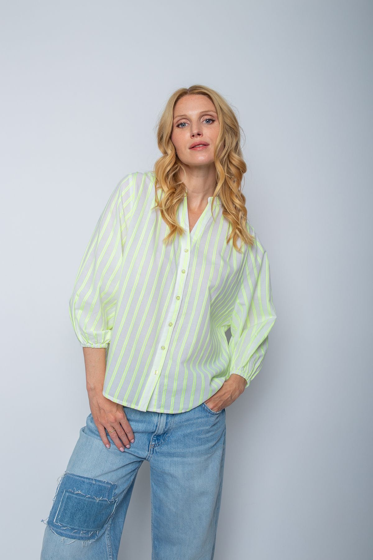 Emily van den Bergh Damen Bluse gelb