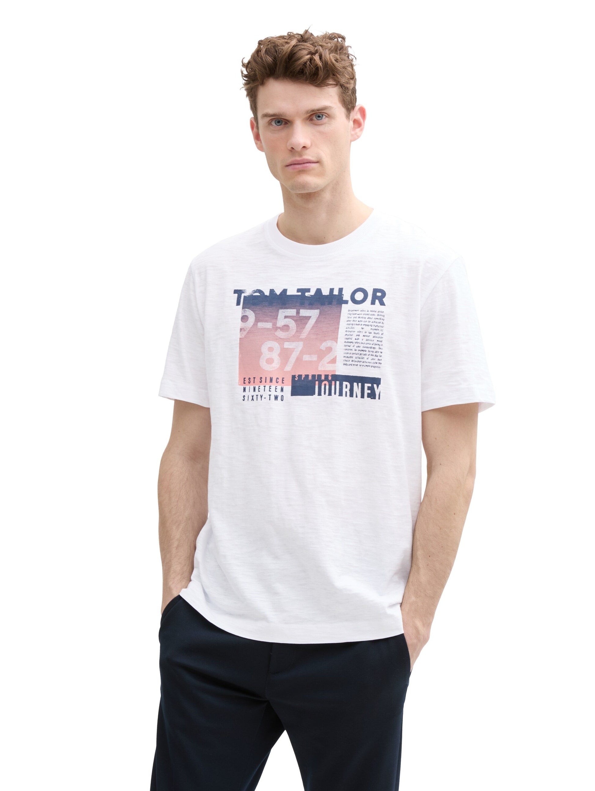 Tom Tailor Herren T-Shirt weiß