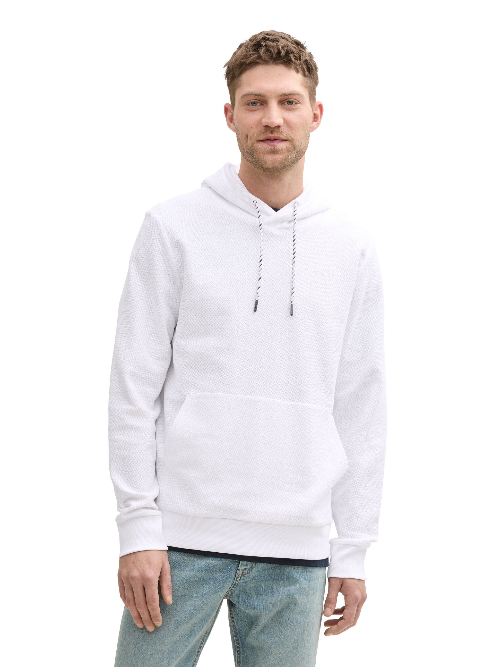 Tom Tailor Herren Hoodie weiß