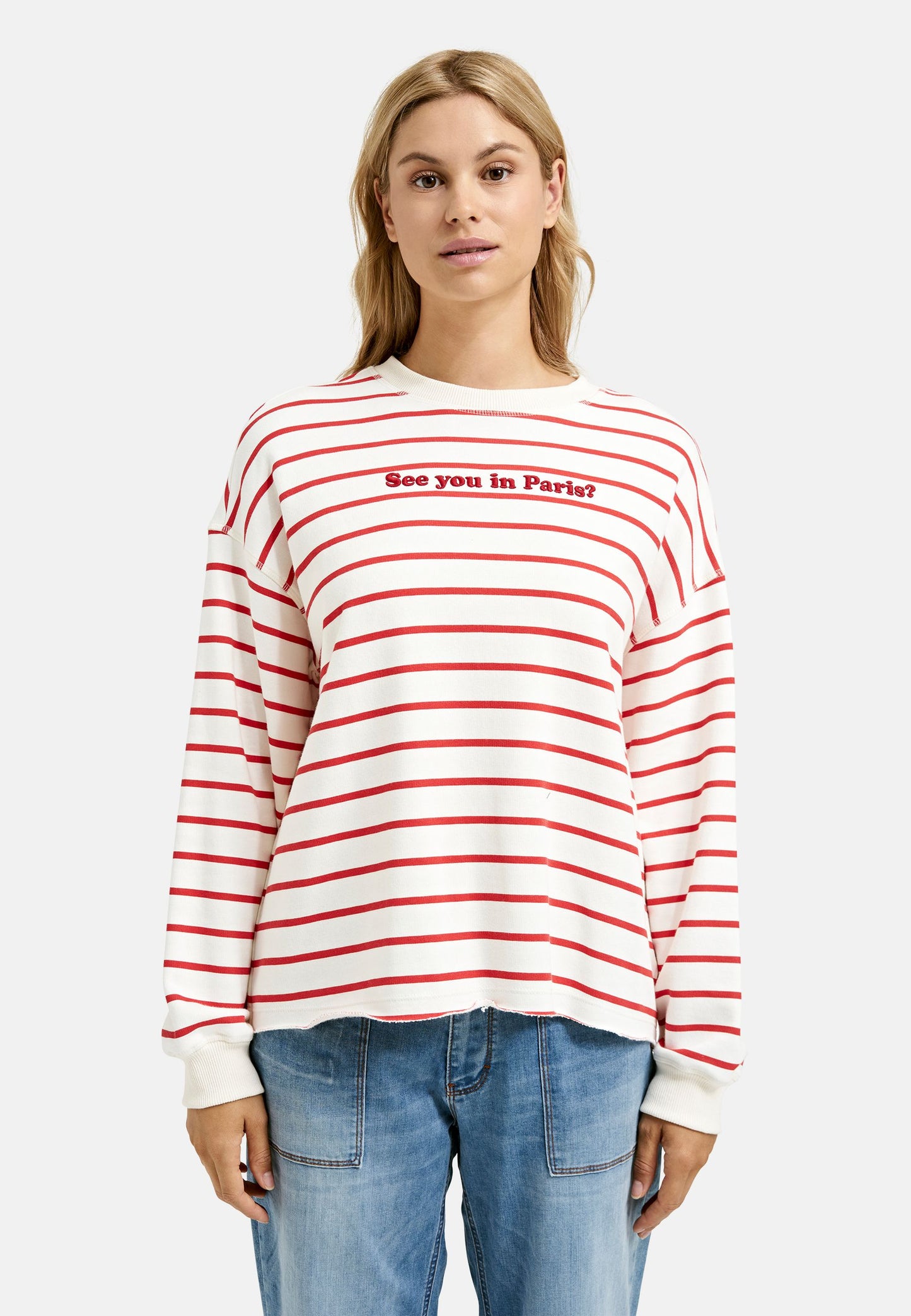 Smith & Soul Damen Sweatshirt Striped XXL rot