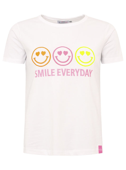 Zwillingsherz Damen T-Shirt Smile everyday weiß