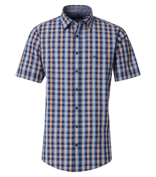Casa Moda Herren Kurzarmhemd blau