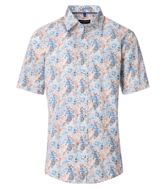 Casa Moda Herren Kurzarmhemd blau