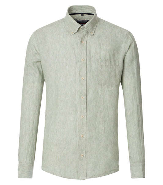 Casa Moda Herren Leinenhemd grün